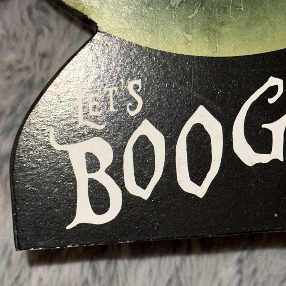 Disney Nightmare Before Christmas Oogie Boogie Let's Boogie Down Wood Table Sign